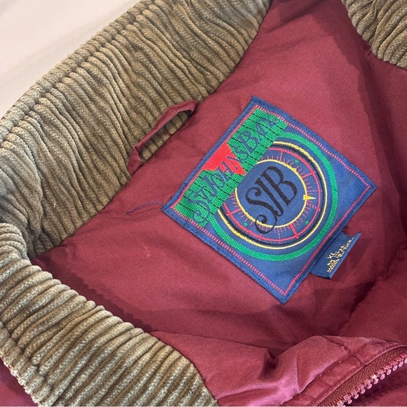 VINTAGE ST. JOHNS BAY Men’s Rugged Wear Burgundy Down Collared‎ Vest 90s Y2K XL - Picture 11 of 15